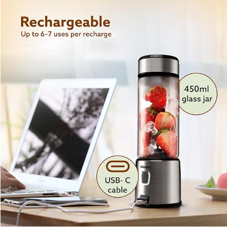 AGARO Galaxy Portable Blender (Silver, 450ml)
