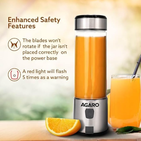 AGARO Galaxy Portable Blender (Silver, 450ml)