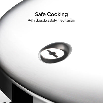 Stahl Xpress Triply Stainless Steel Pressure Cooker 3L Tall ISI Certified Induction & Gas Compatible