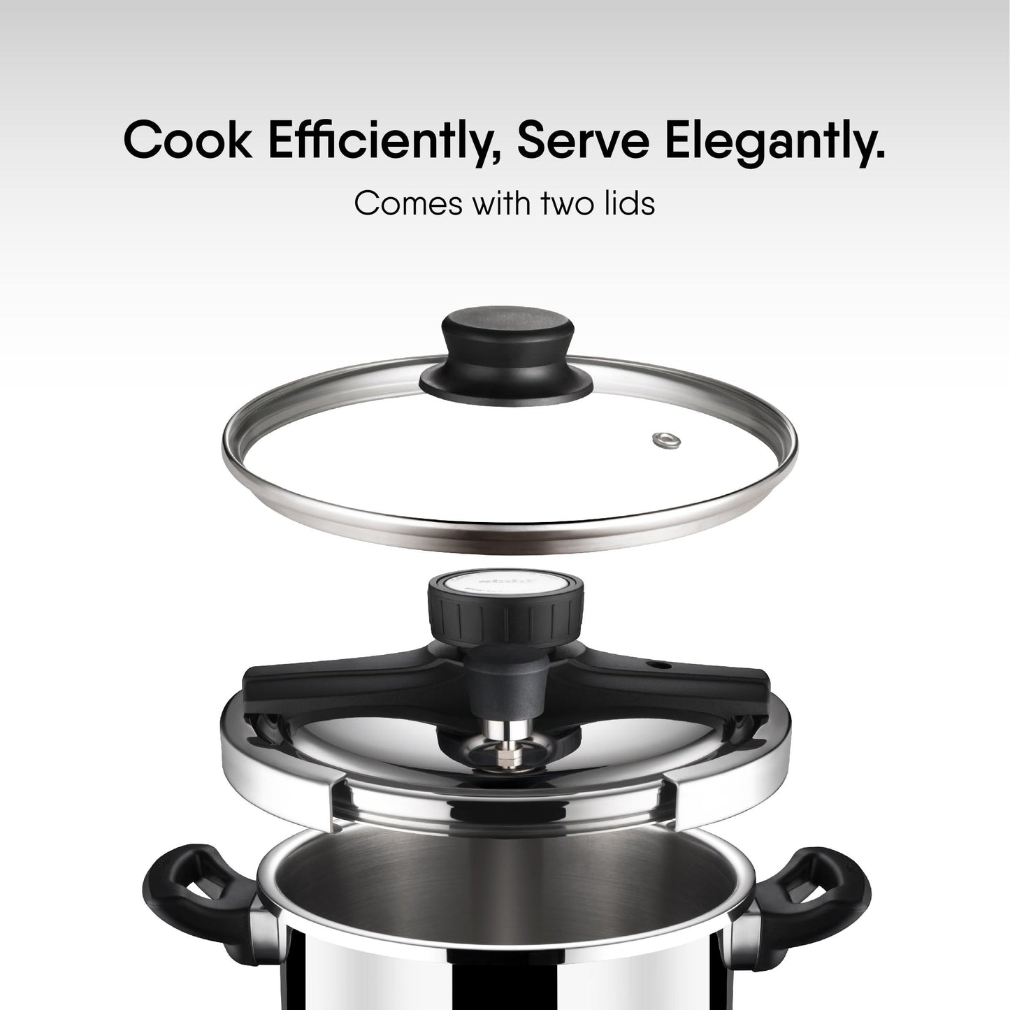 Stahl Triply Stainless Steel Versatil 5L Pressure Cooker with Lid Induction & Gas Compatible Inner Lid Premium 3-Layer Stainless Steel Cooker