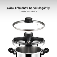 Stahl Triply Stainless Steel Versatil 5L Pressure Cooker with Lid Induction & Gas Compatible Inner Lid Premium 3-Layer Stainless Steel Cooker