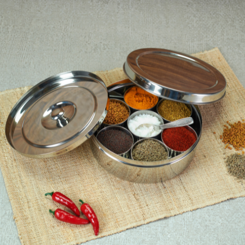 Vinod Stainless Steel Masala Dabba No. 10 (6.5 Inch)