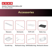 Usha OTGW-3635RC Oven Toaster Griller (35L, 1600W)