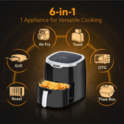 AGARO Galaxy Digital Air Fryer, Black (4.5L) (1400W)