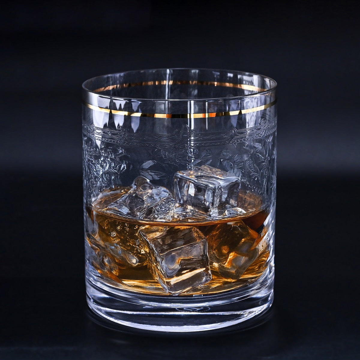 RONA Panto Gold-Rim Whisky Glass, Set of 4