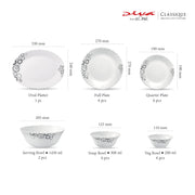 La Opala Diva Classique Misty Drops Opalware Dinner Set (27 Pieces)
