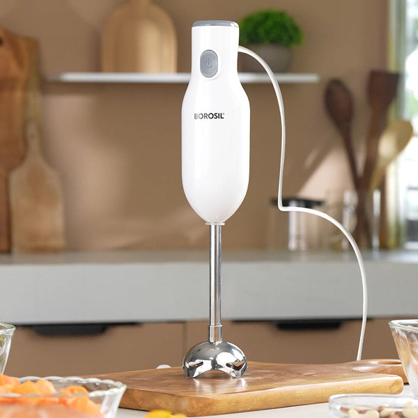 Borosil SmartBlend HB04 Hand Blender, White (300W)