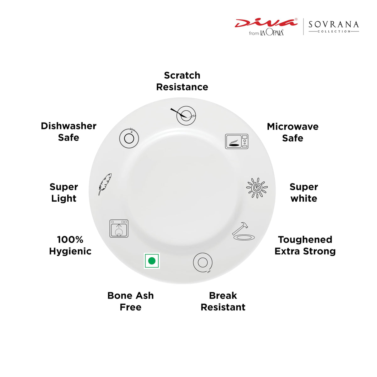 La Opala Diva Sovrana Medusa Gold Opalware Dinner Set (35 Pieces)