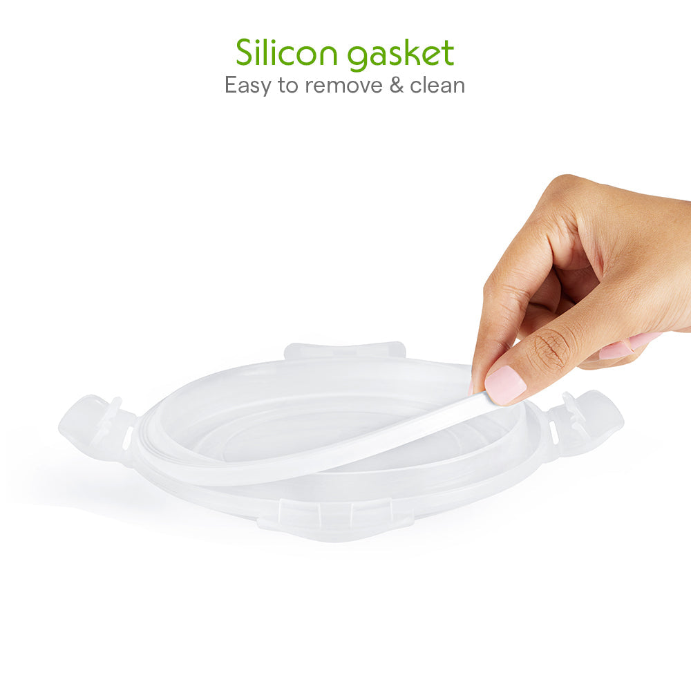 Borosil Klip N Store Round Glass Container (1.5 L)