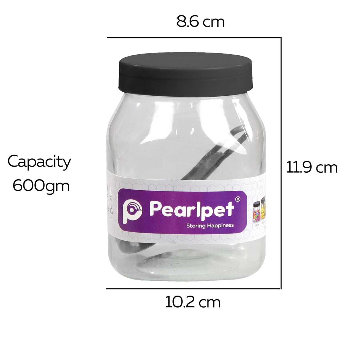 Pearlpet Space Saver, Set of 3 (Black) (600 g)