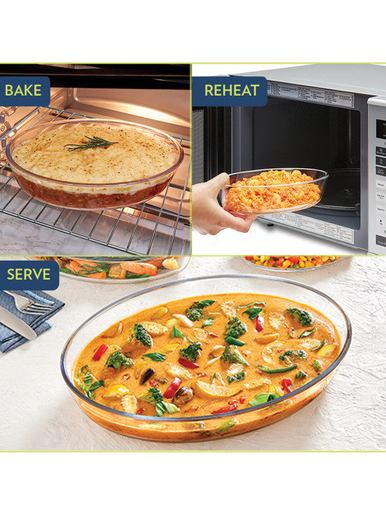Borosil Oval Baking Dish (1.6 L)