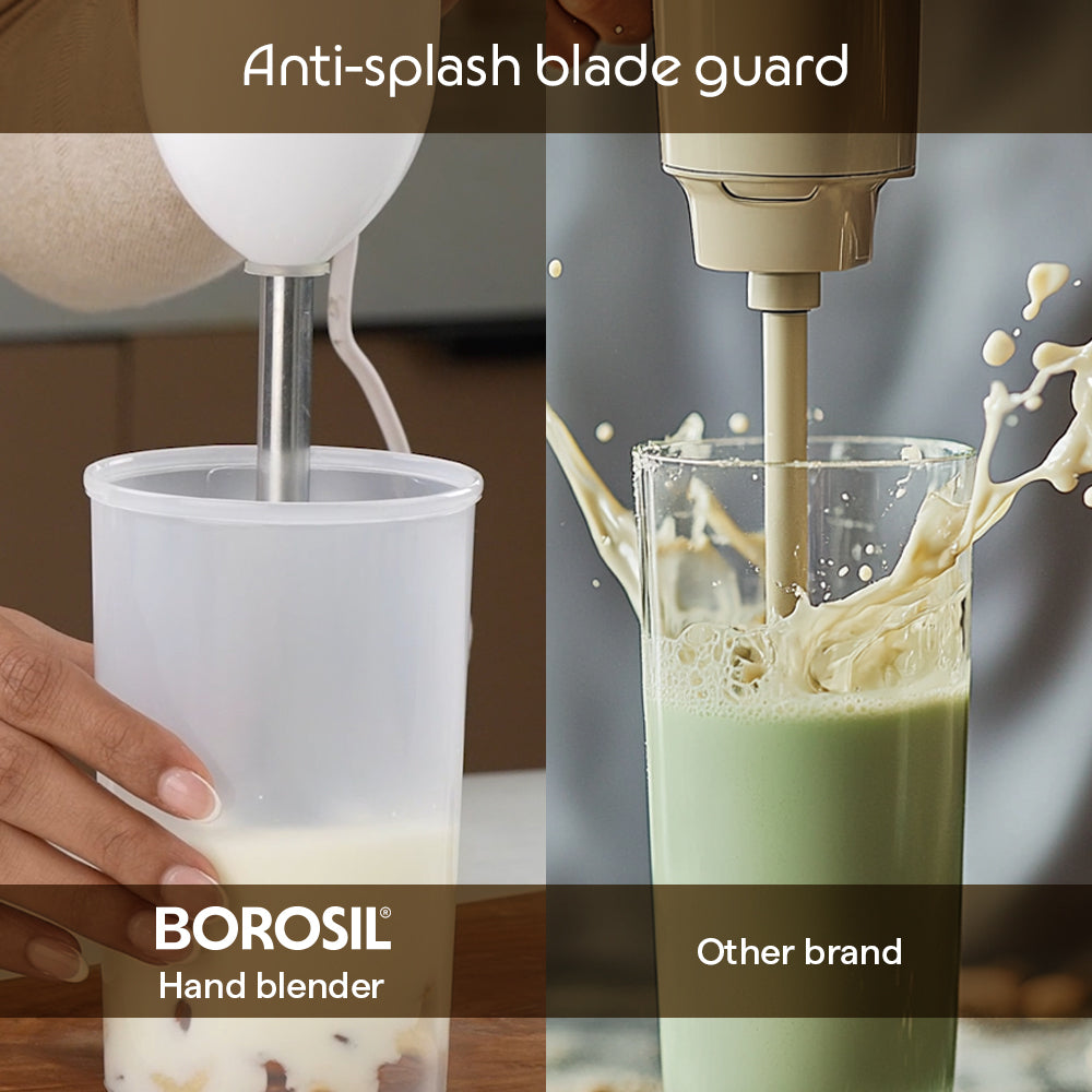 Borosil SmartBlend HB04 Hand Blender, White (300W)