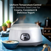 AGARO Classic Portable Yogurt Maker, Grey & White (1.2L)