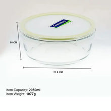 Glasslock Classic Round Glass Container (2050 ml)