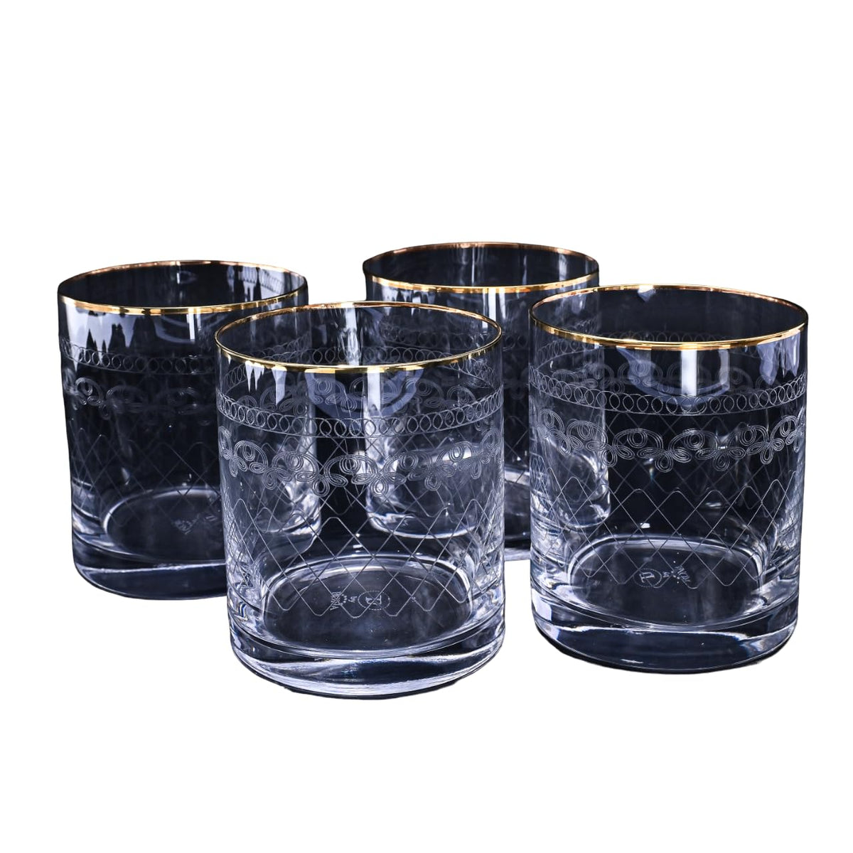 RONA Gold-Rim Whisky Glass, Set of 4 (450 ml)