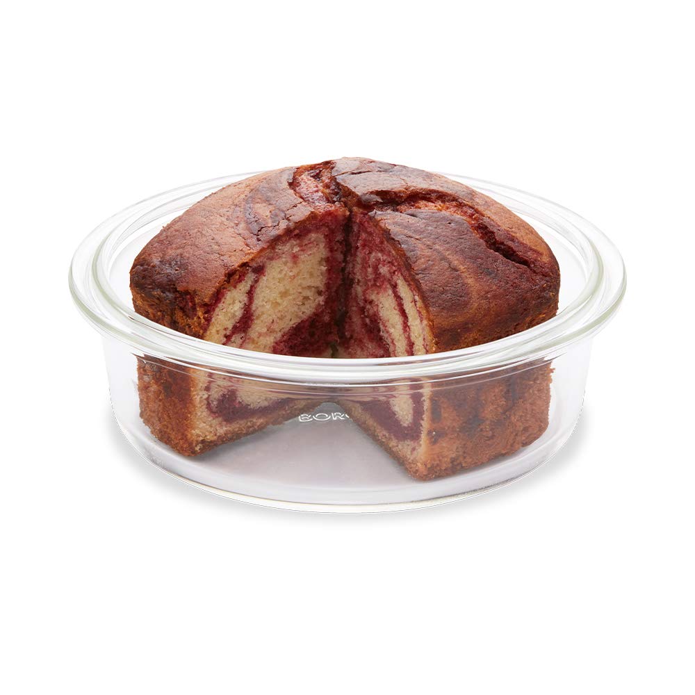 Borosil Round Cake Dish Easy Grip (1.4 L)