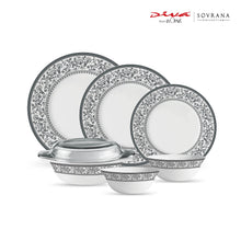 La Opala Diva Sovrana Persian Grey Opalware Dinner Set (35 Pieces)