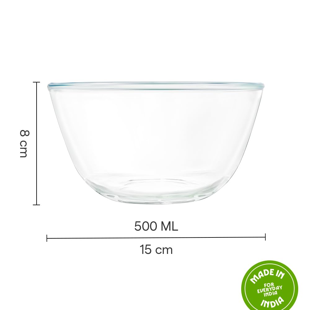 Borosil Mixing Bowl with Lid (500 ml)