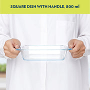 Borosil Square Dish with Handle without Lid (800 ml)