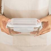 Borosil Klip N Store Rectangle Glass Container (640 ml)