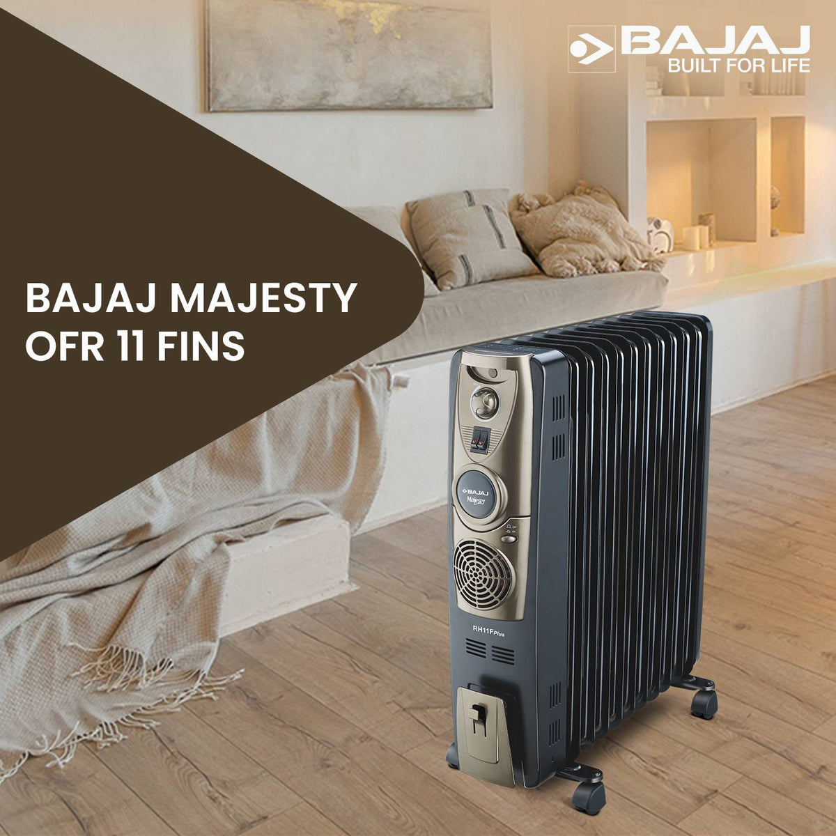 Bajaj Majesty RH 11F Plus Oil-filled Room Heater (2500W)