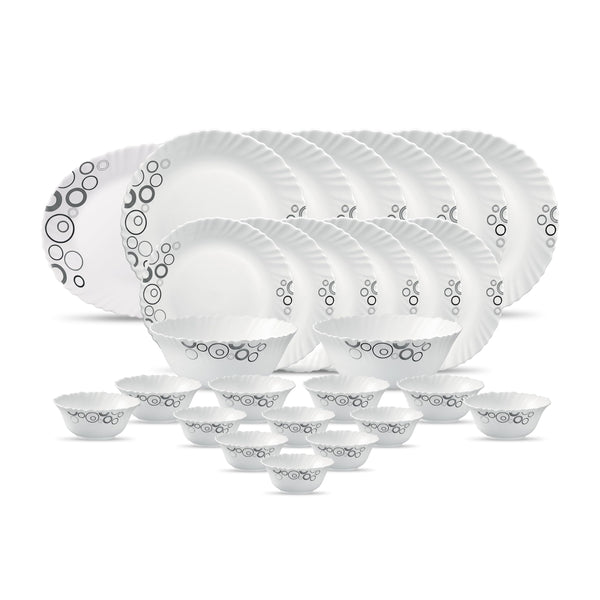 La Opala Diva Classique Misty Drops Opalware Dinner Set (27 Pieces)