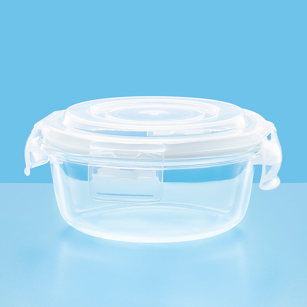 Borosil Klip N Store Round Glass Container (400 ml)
