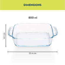 Borosil Square Dish with Handle without Lid (800 ml)