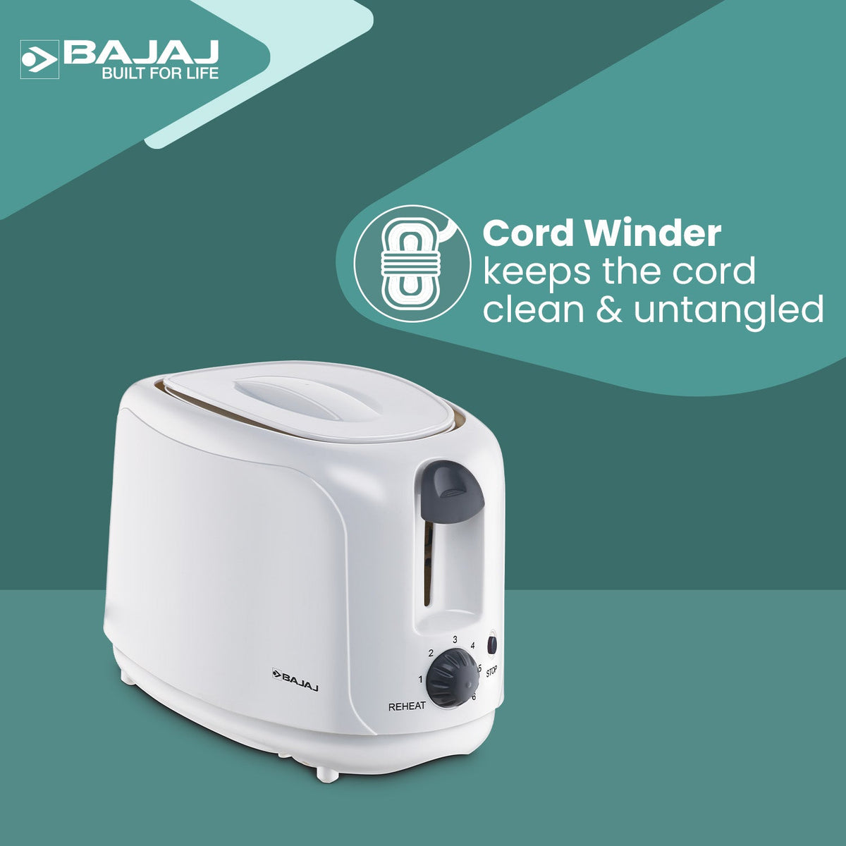 Bajaj ATX4 Pop-up Toaster, White (750W)