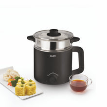 Glen Multi Cook Electric Kettle with Steamer, Silver & Black (1.5L, 600W)