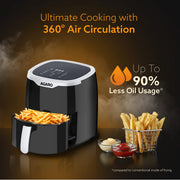 AGARO Galaxy Digital Air Fryer, Black (4.5L) (1400W)