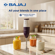 Bajaj HB 23 Hand Blender with Wall Mount, Purple & White (160W)