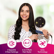 AGARO Imperial Multifunctional 6-in-1 Hair Styler, Blue (1200W)
