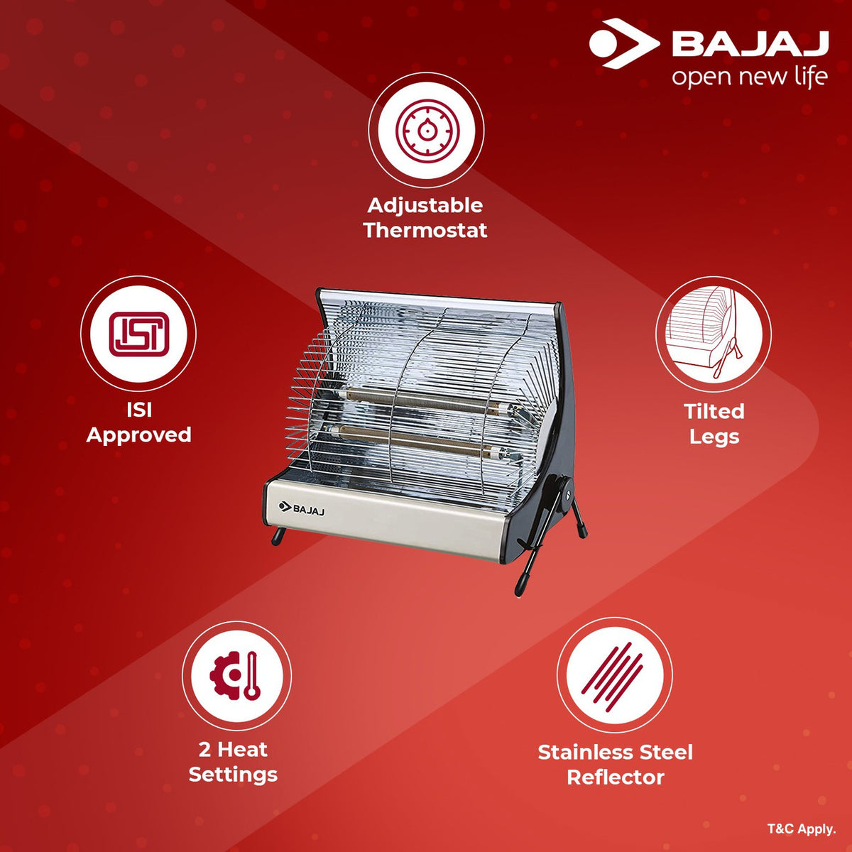 Bajaj Deluxe Room Heater (2000W)