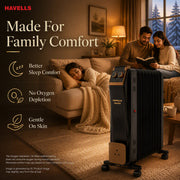 Havells Hestio Black 9 Straight Fin OFR Room Heater (2400W)
