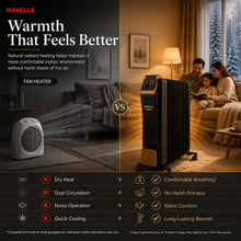 Havells Hestio Black 9 Straight Fin OFR Room Heater (2400W)