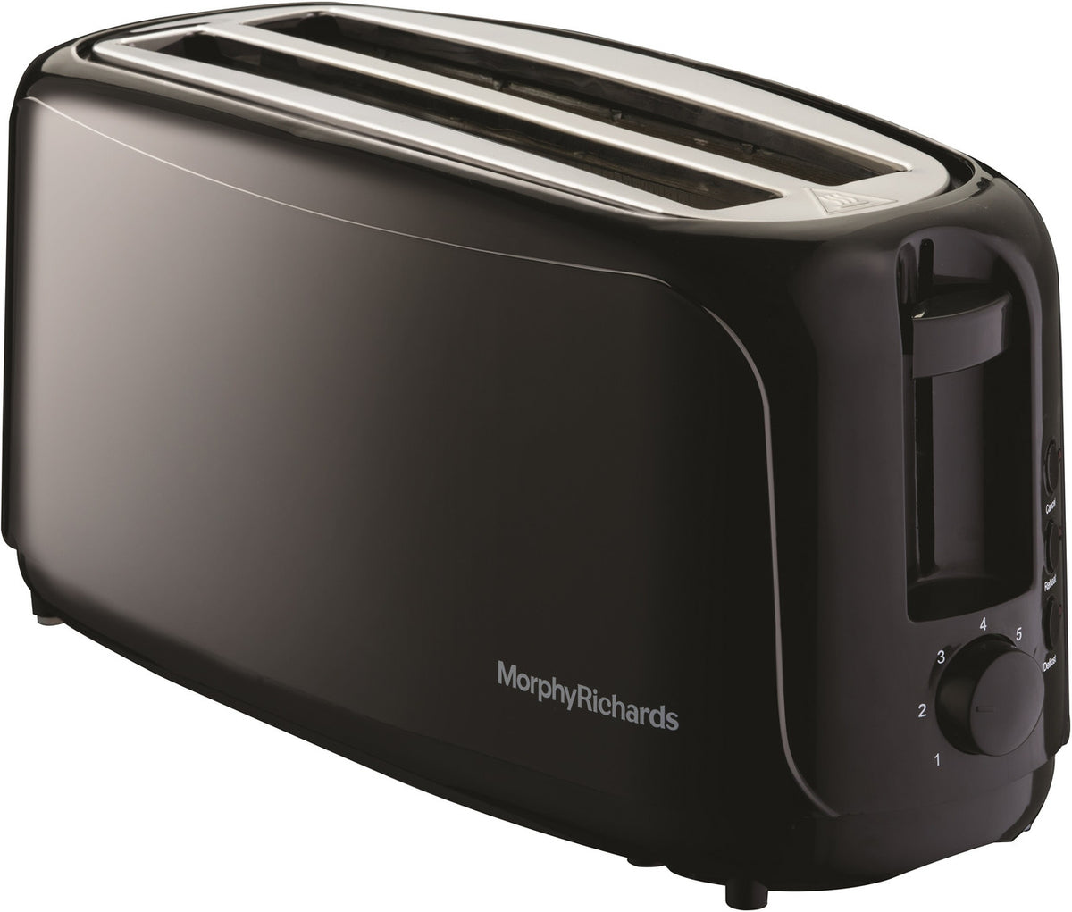 Morphy Richards AT 402 Pop-Up Toaster, Black (4-Slice, 1450W)