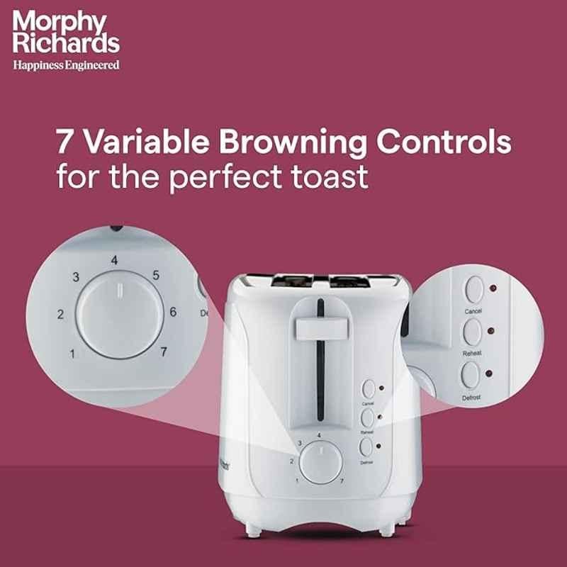 Morphy Richards AT 402 Pop-Up Toaster, White (4-Slice, 1450W)