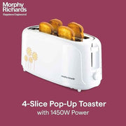 Morphy Richards AT 402 Pop-Up Toaster, White (4-Slice, 1450W)