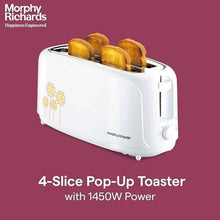 Morphy Richards AT 402 Pop-Up Toaster, White (4-Slice, 1450W)