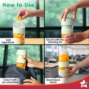 Wonderchef Nutri-Cup Zip Rechargeable Portable Blender, Green (350ml)