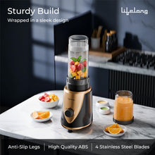Lifelong LLNB22 Nutri Blender with 2 Jars, Black & Gold (400W)