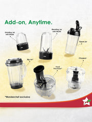 Wonderchef Nutri-blend Photon Mixer Grinder with 2 Jars, Black (400W)