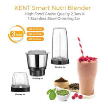 Kent Smart Nutri Blender 16067 Mixer Grinder with 3 Jars, White (450W)