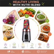 Pringle NB105 Nutri Blender with 2 Jars, Black & Silver (600W)