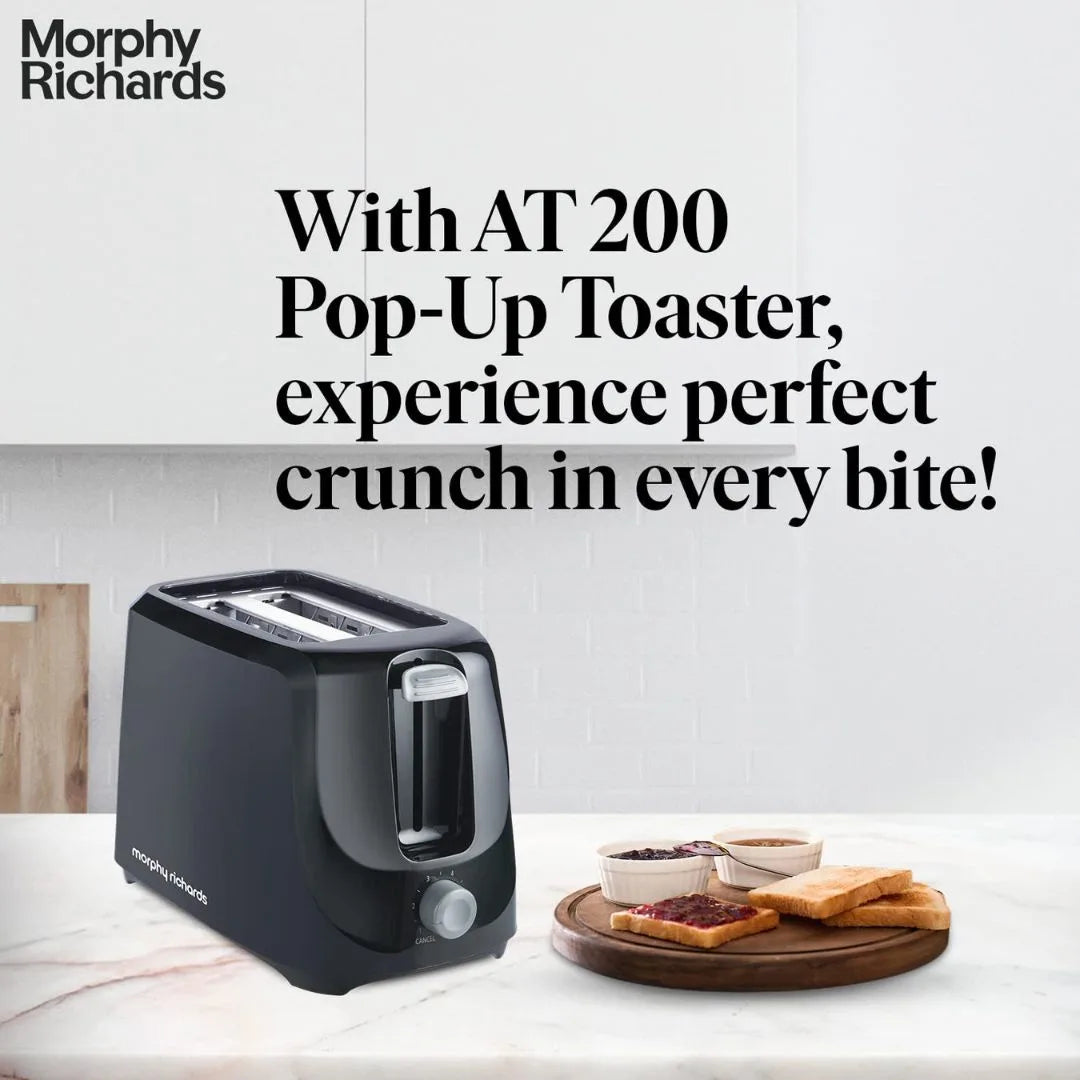 Morphy Richards AT 200 Pop-Up Toaster, Black (2-Slice, 700W)