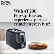 Morphy Richards AT 200 Pop-Up Toaster, Black (2-Slice, 700W)