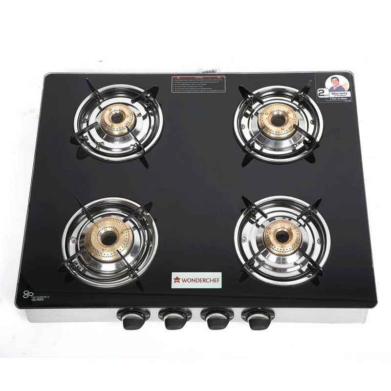 Wonderchef Zest Glass Top Gas Stove (4 Burner)
