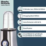Morphy Richards 4-in-1 BlendMaster, Black & Silver (4 Jars, 400W)