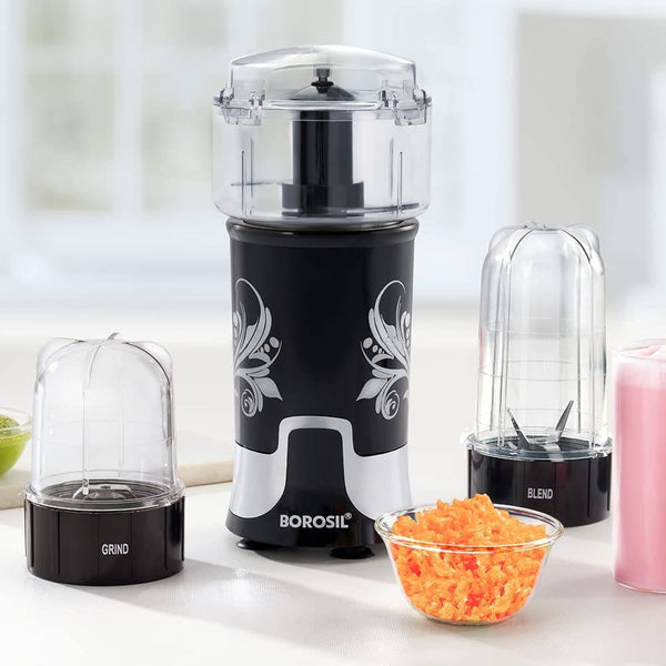 Borosil NutriFresh NB03 Blender, Grinder & Mincer, Black (400W)